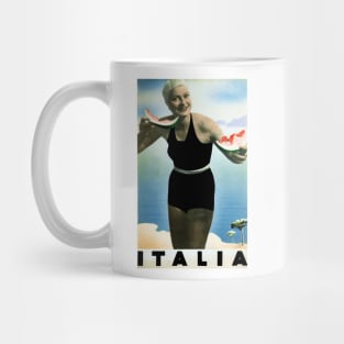 ITALIA Holidays Beach Seaside Art Deco Retro Vintage Italy Travel Mug